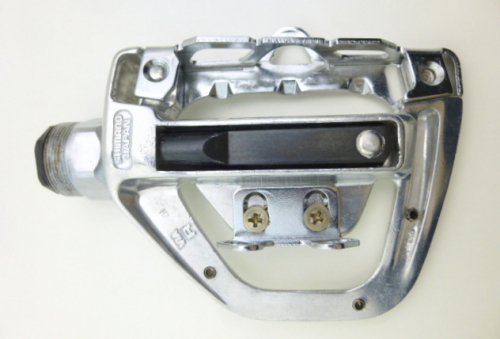 SHIMANO Pedale DD PD-DE10 Pedal 1 x 24 Dyna-Drive DD SYS Gewinde Korpus alu nur links 80er Jahre