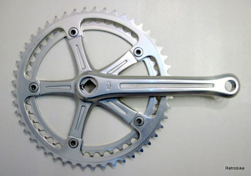 Sakae SR Ringyo Super Apex SAX alu crank 2 speed 49 42 teeth 165 bashguard chainring road bike NOS