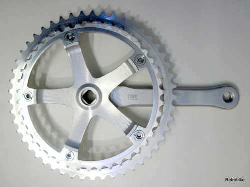 Sakae SR Ringyo Super Apex SAX alu crank 2 speed 49 42 teeth 165 bashguard chainring road bike NOS