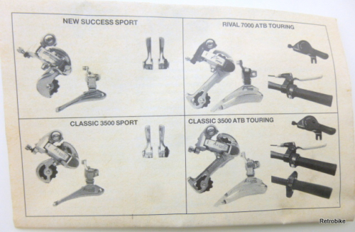 Sachs Huret Classic 1500 Sport Aris Umwerfer 2 fach 28,6mm 1 1/8" Schaltzug von unten 111g 90er Jahre NOS