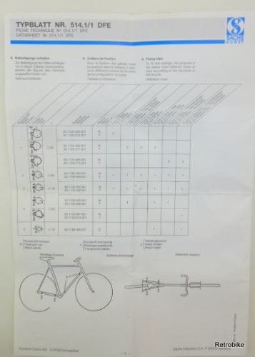 Sachs Huret Elysee Typblatt Nr. 514.1/1 DFE Betriebsanleitung