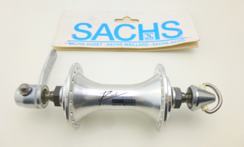 Sachs Maillard Rival 7000 Vorderrad Nabe alu poliert Speiche 36 Loch Schnellspanner quick release Rennrad 80er Jahre NOS