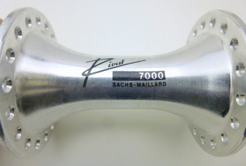 Sachs Maillard Rival 7000 Vorderrad Nabe alu poliert Speiche 36 Loch Schnellspanner quick release Rennrad 80er Jahre NOS