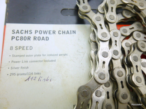 Sachs Sram Power Chain PC80R 1/2 x 3/32" Fahrradkette 112 Glieder 8 fach MTB ATB road bike 90er Jahre NOS