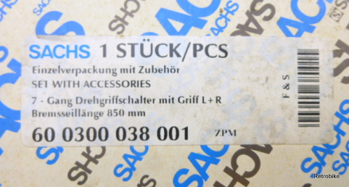 Sachs Super 7 H7213 Nabenschaltung 7 Gang Drehgriffschalter Brems Drehgriff Einheit Festgriffe Set 90er Jahre NOS
