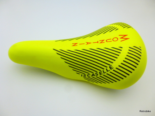 Sattel Iscaselle Mountain made in Italy Farbe Neongelb 90er Jahren ATB MTB NOS