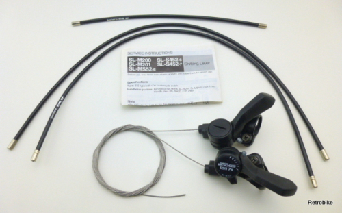 Shimano 200 GS SIS friction thumb shift lever rear derailleur 7 speed front derailleur 3 speed SL M201 Genuine Parts Set