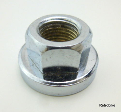 Shimano Flanschmutter Achsmutter Sechskantmutter mit Scheibe M10x1 verchromt Hinterrad NOS
