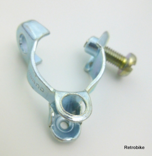Shimano Gegenhalter Schelle verchromt Kettenstrebe Schaltwerk Zuganschlag Schaltzug Bowdenzug NOS