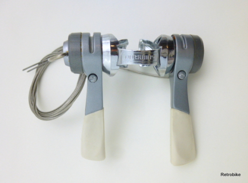 Shimano Index System SL-453 Sport LX Exage SIS Rahmenschalthebel Unterrohr Stahlrahmen 2x7 friction shifting + Montageanleitung NOS