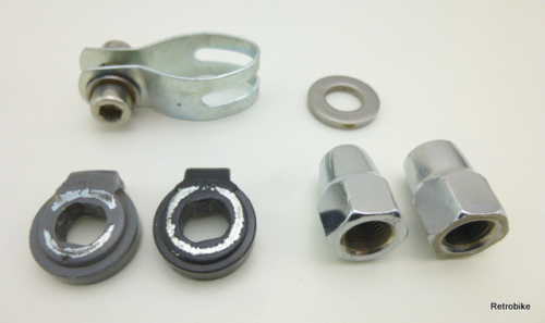 Shimano Nexus Nabenschaltung Zubehör Ersatzteile Hutmutter 3/8" FG 9,5 Fixierscheibe mit Haltenase schwarz 7R grau 7L