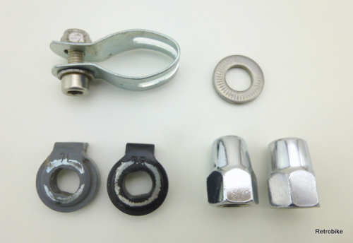 Shimano Nexus Nabenschaltung Zubehör Ersatzteile Hutmutter 3/8" FG 9,5 Fixierscheibe mit Haltenase schwarz 7R grau 7L