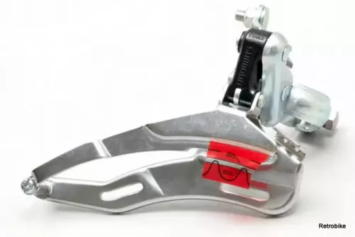 Shimano Tourney  FD-TY30 Umwerfer 2 fach 3 fach bottom pull Schelle Durchmesser 28mm bis 28,6mm silber 90er Jahre MTB ATB