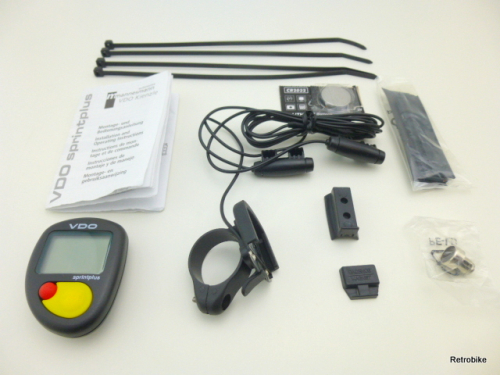 VDO sprintplus vintage bike computer digital bike speedometer wired 9 functions NOS