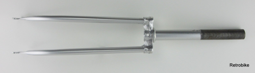 rigid fork  26 inch  bicycle  threaded shaft 1 inch  25.4mm  steel frame silver metallic