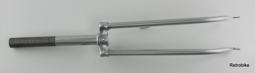 rigid fork  26 inch  bicycle  threaded shaft 1 inch  25.4mm  steel frame silver metallic