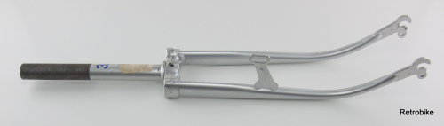 rigid fork 26 inch bicycle threaded shaft 1 inch 25.4mm steel frame silver metallic