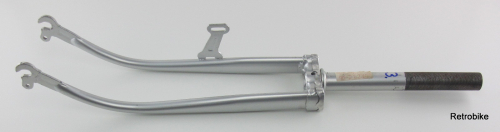 rigid fork  26 inch  bicycle  threaded shaft 1 inch  25.4mm  steel frame silver metallic