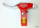 Batavus bicycle brake lever 2 finger brake lever left diameter 22.2 mm aluminum red silver